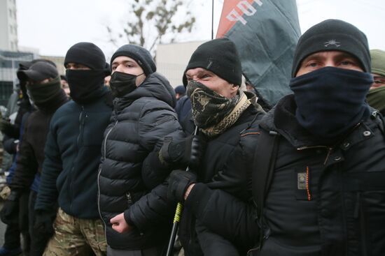 Акция националистов в Киеве с требованием закрытия телеканала "Наш"