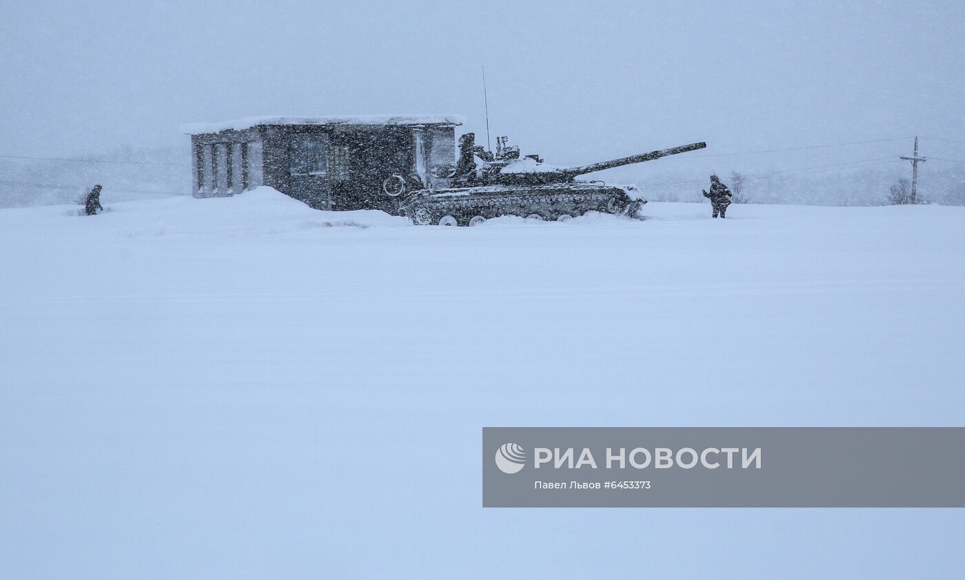 Учение мотострелковой бригады Северного флота в Мурманской области