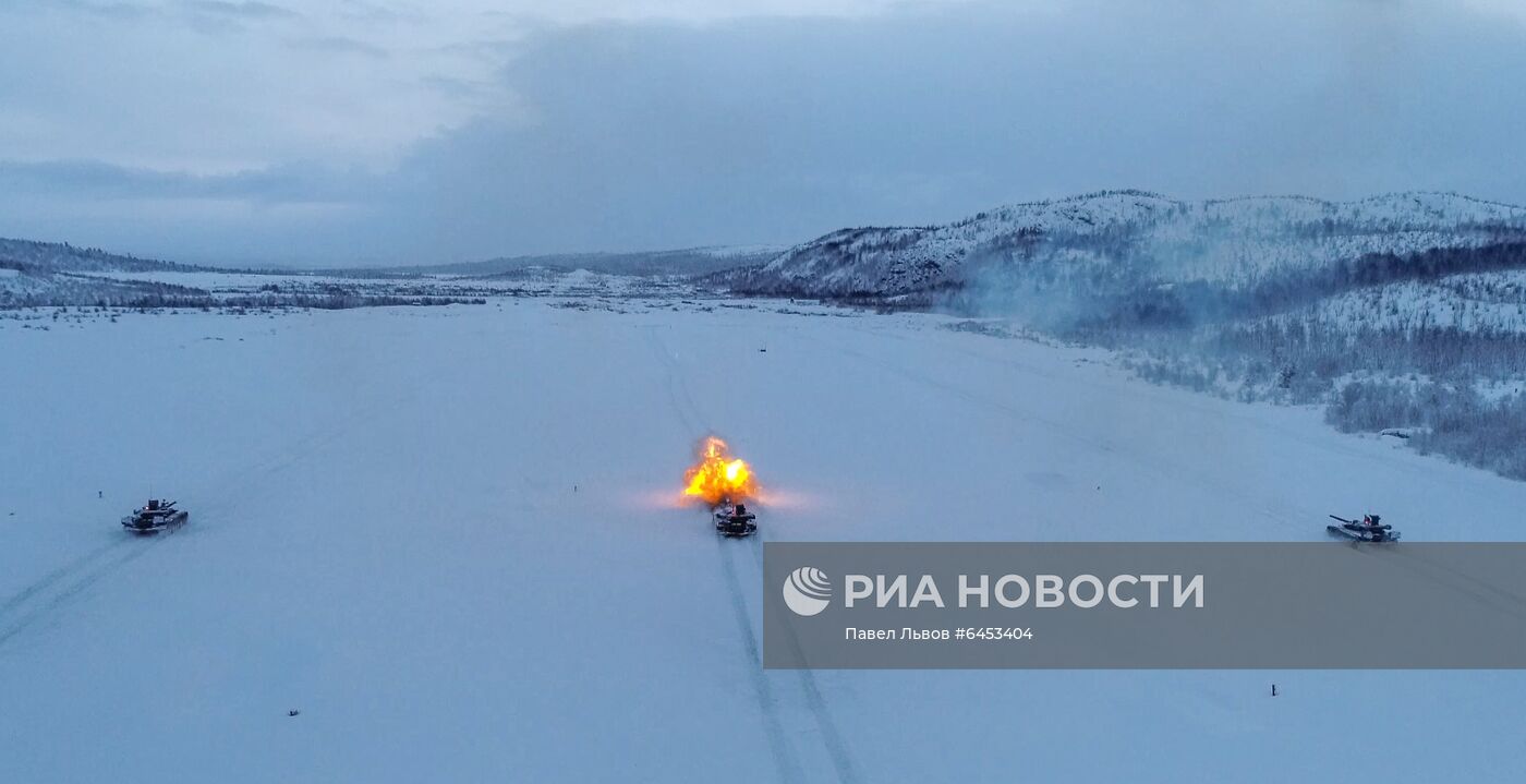 Учение мотострелковой бригады Северного флота в Мурманской области