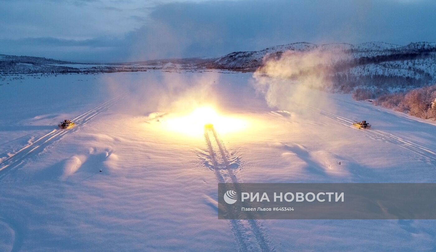 Учение мотострелковой бригады Северного флота в Мурманской области