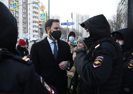 Заседание по делу А. Навального,  обвиняемого в клевете в отношении ветерана