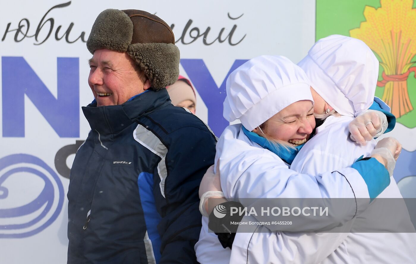 Приготовление гигантского блина в Татарстане