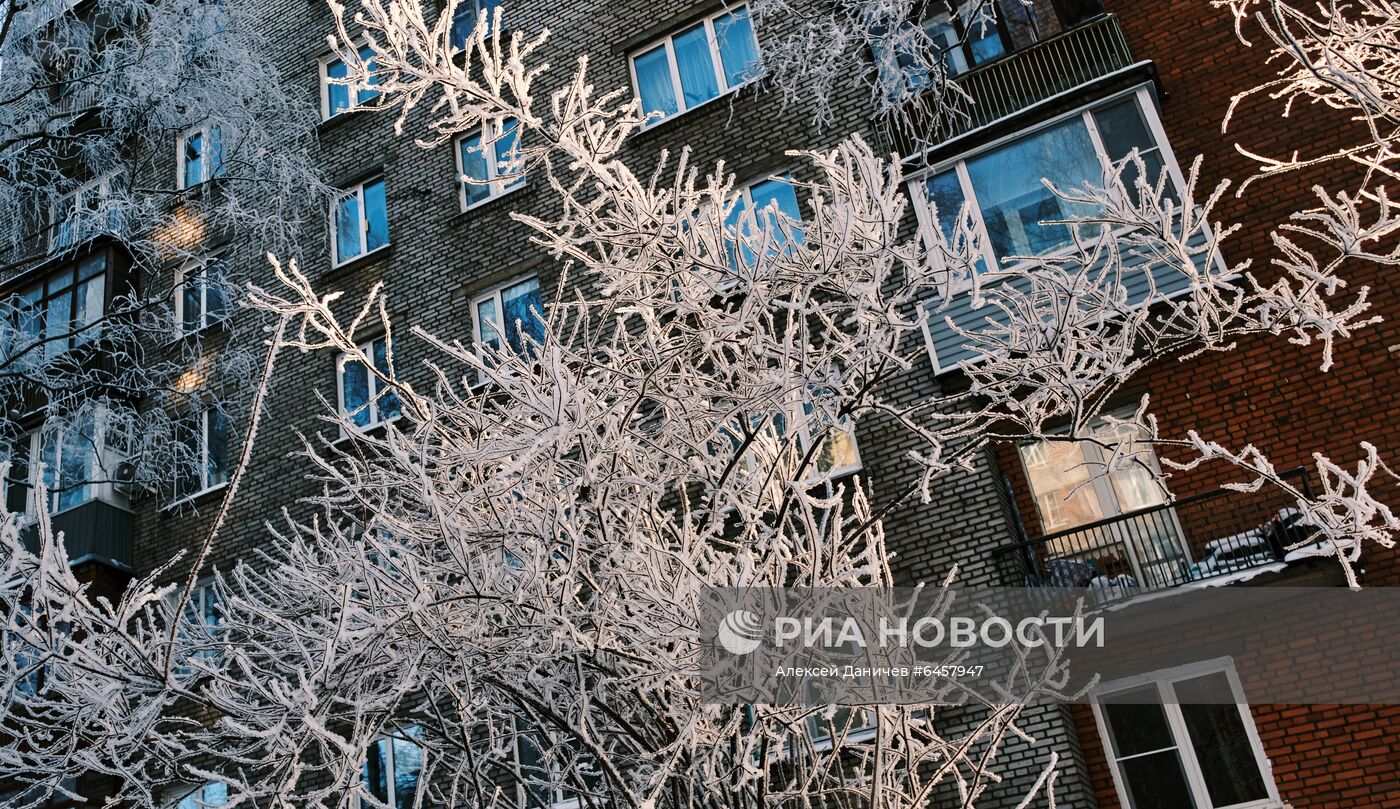 Зима в спальных районах Санкт-Петербурга