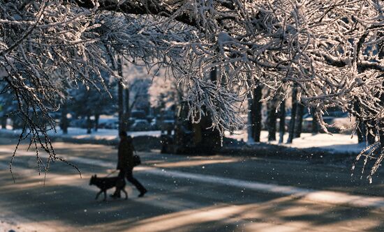 Зима в спальных районах Санкт-Петербурга