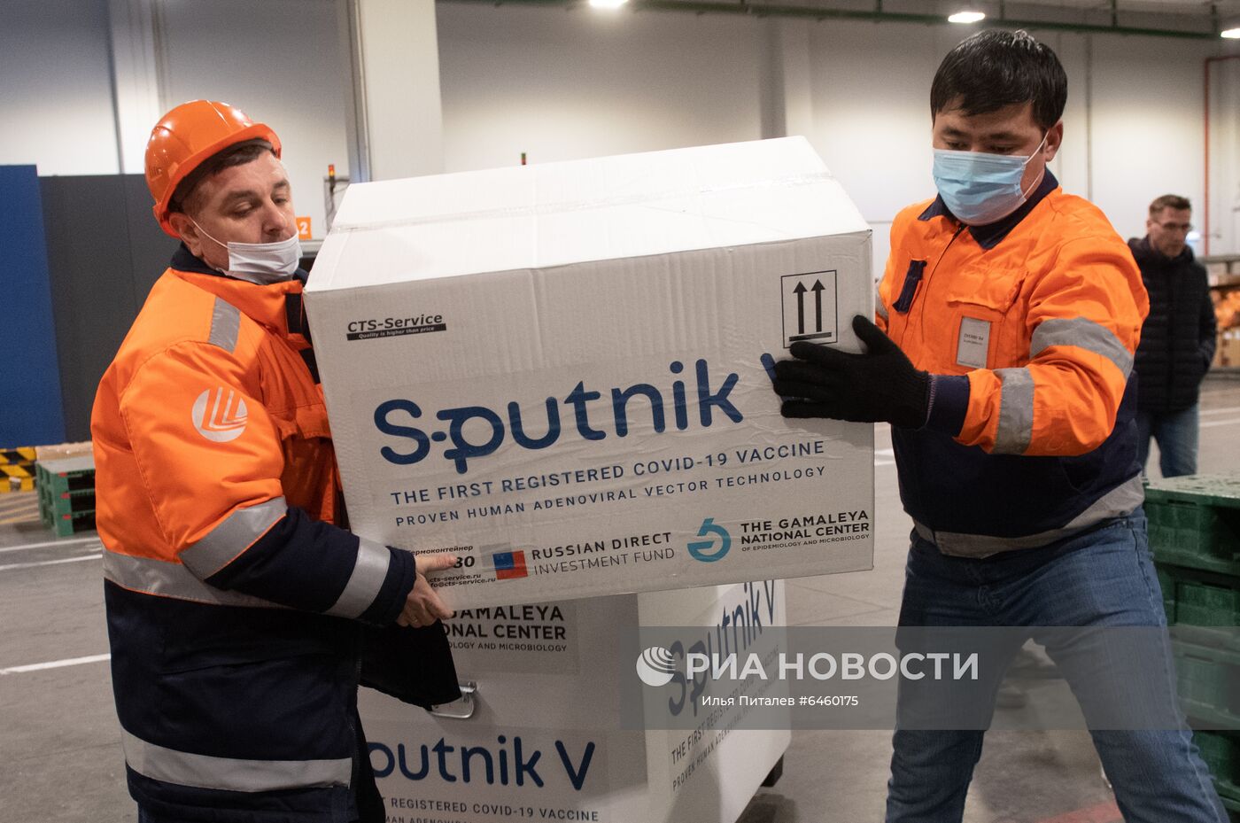 Доставка вакцины Sputnik V на склад в грузовой терминал "Москва Карго"