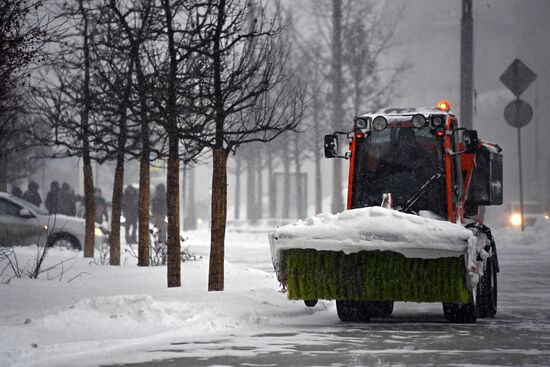 Снегопад в Москве 