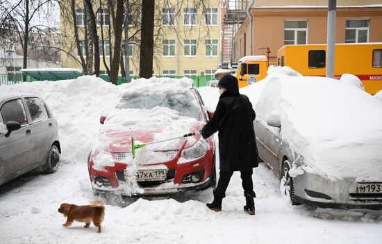 Снегопад в Москве 