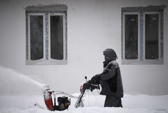 Снегопад в Москве 