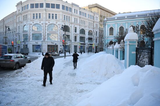 Последствия снегопада в Москве