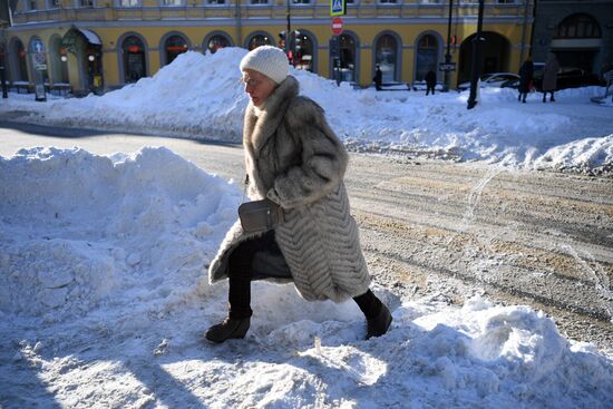 Последствия снегопада в Москве