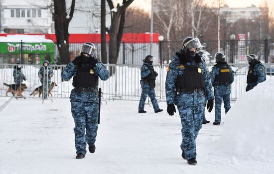 Заседание суда по делу А. Навального, обвиняемого в клевете в отношении ветерана