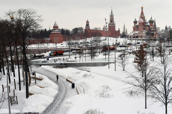 Последствия снегопада в Москве