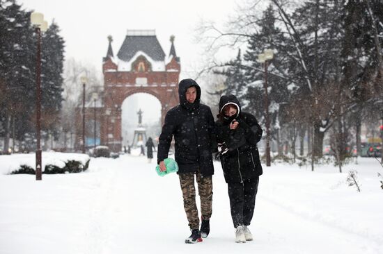 Снегопад в Краснодаре