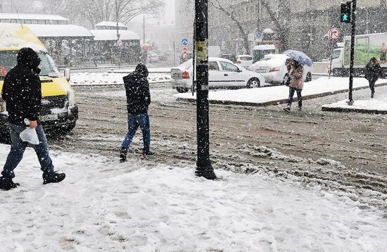 Последствия снегопада в Тбилиси