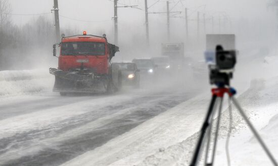 Снегопад в Красноярском крае