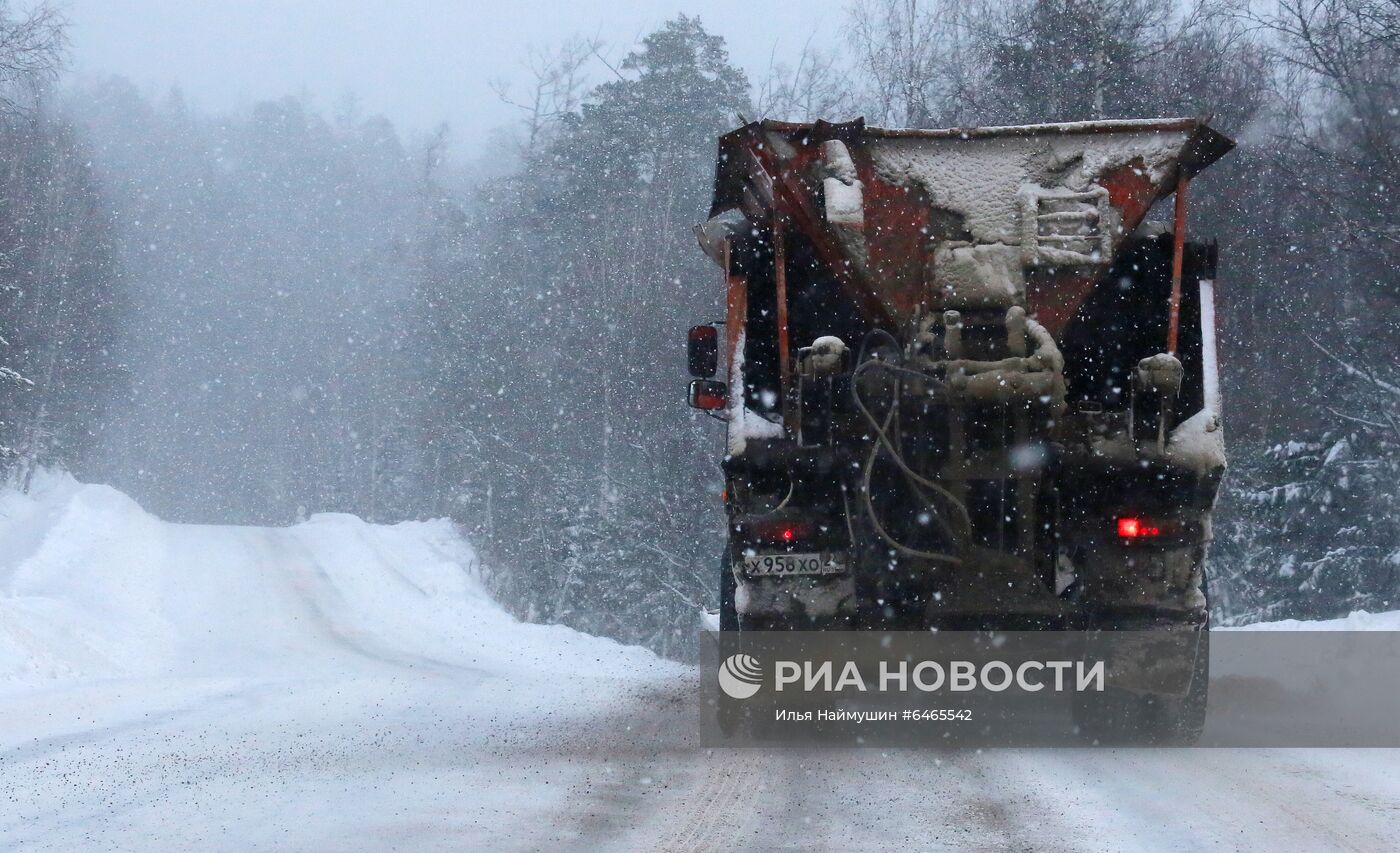 Снегопад в Красноярском крае