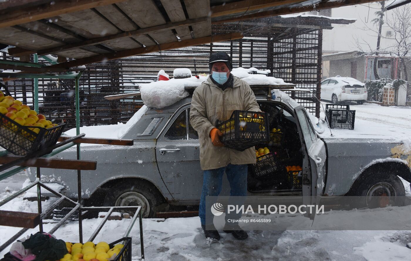 Последствия снегопада в Тбилиси