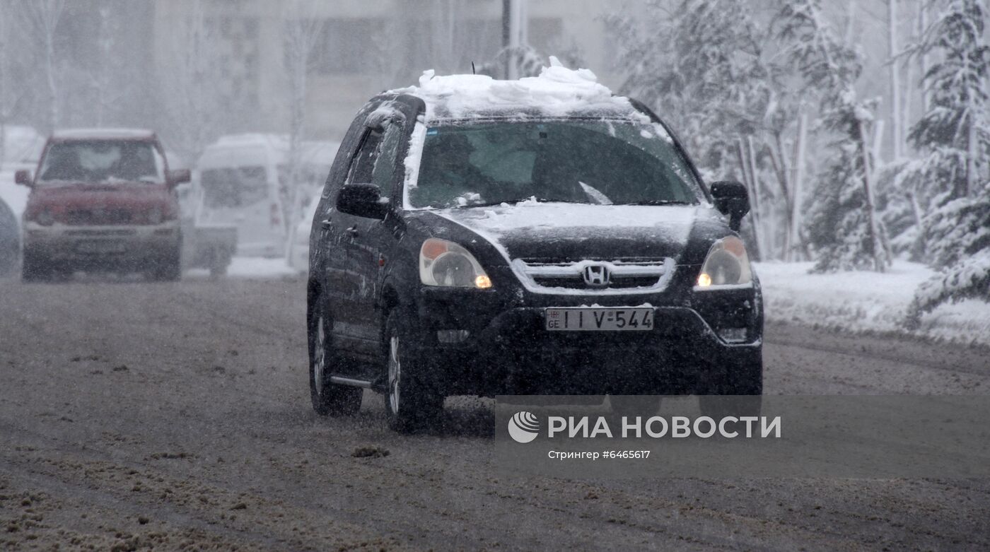 Последствия снегопада в Тбилиси