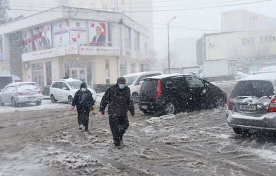 Последствия снегопада в Тбилиси