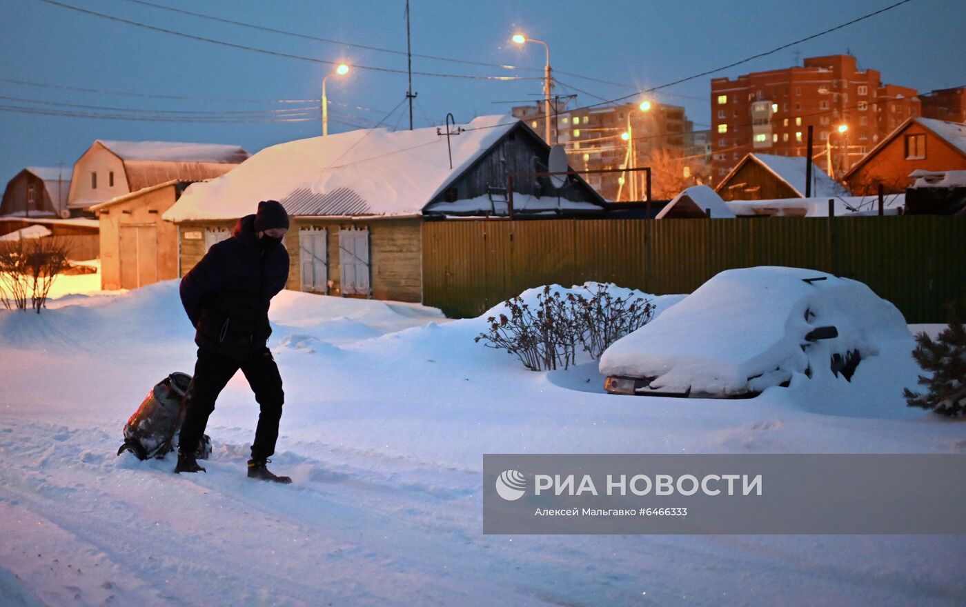 Последствия метели в Омске