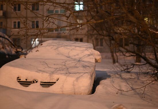 Последствия метели в Омске