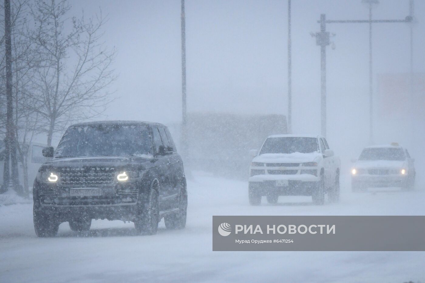 Снегопад в Баку