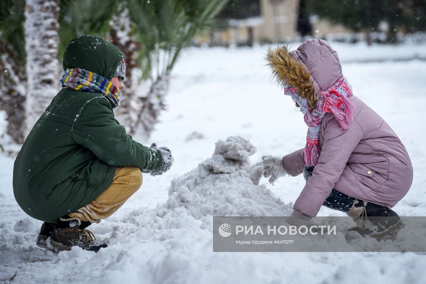 Снегопад в Баку