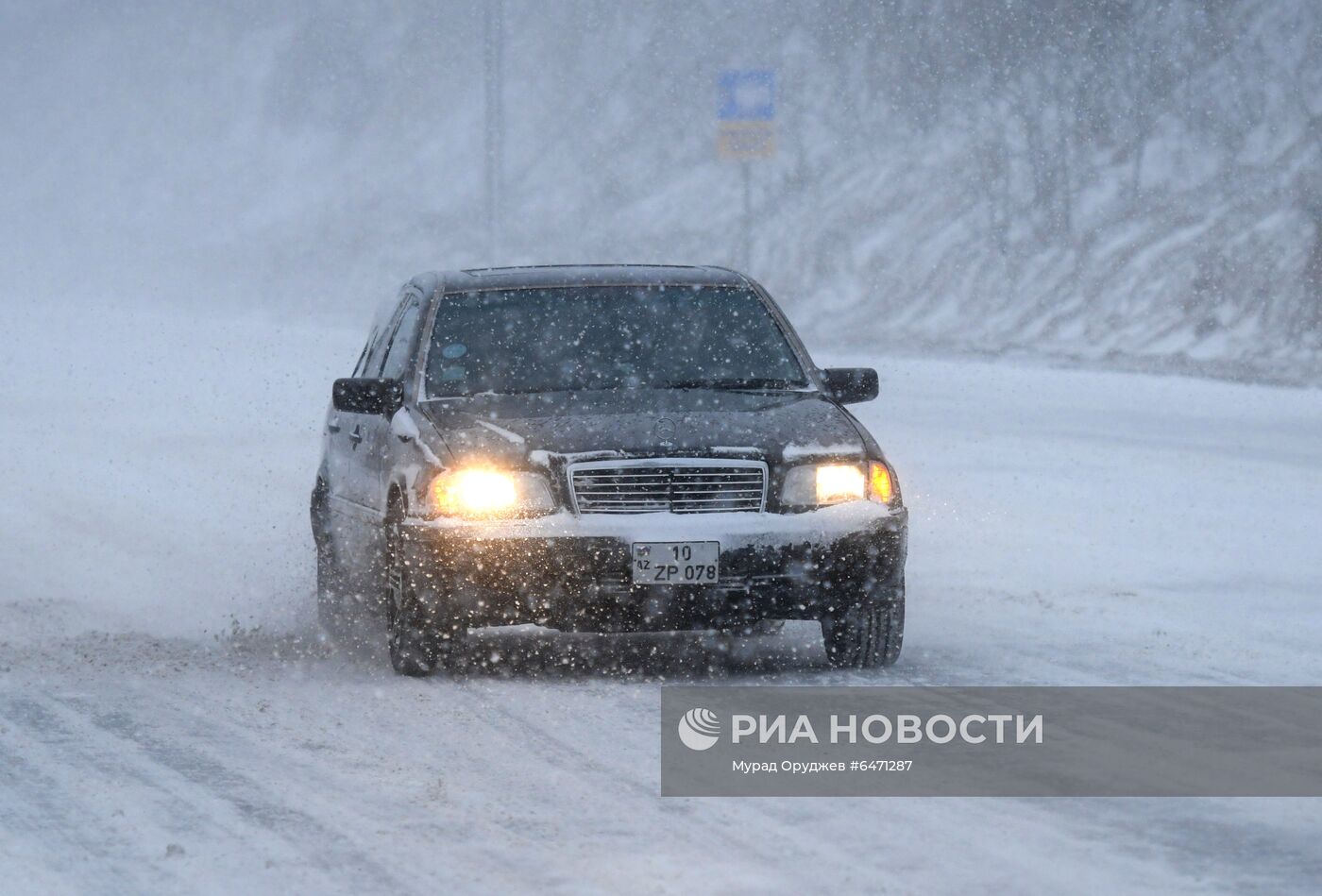 Снегопад в Баку