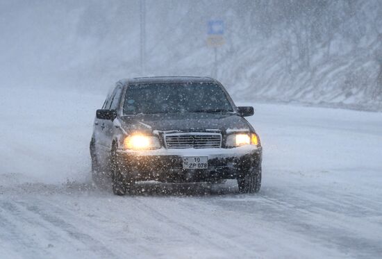 Снегопад в Баку