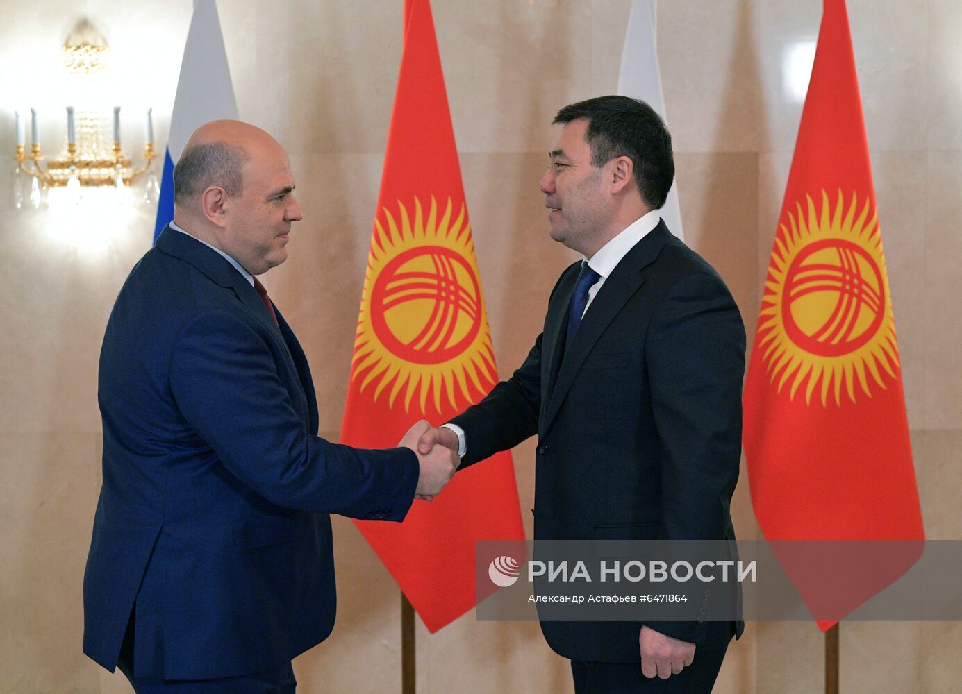 Встреча премьер-министра РФ М. Мишустина с президентом Киргизии С. Жапаровым