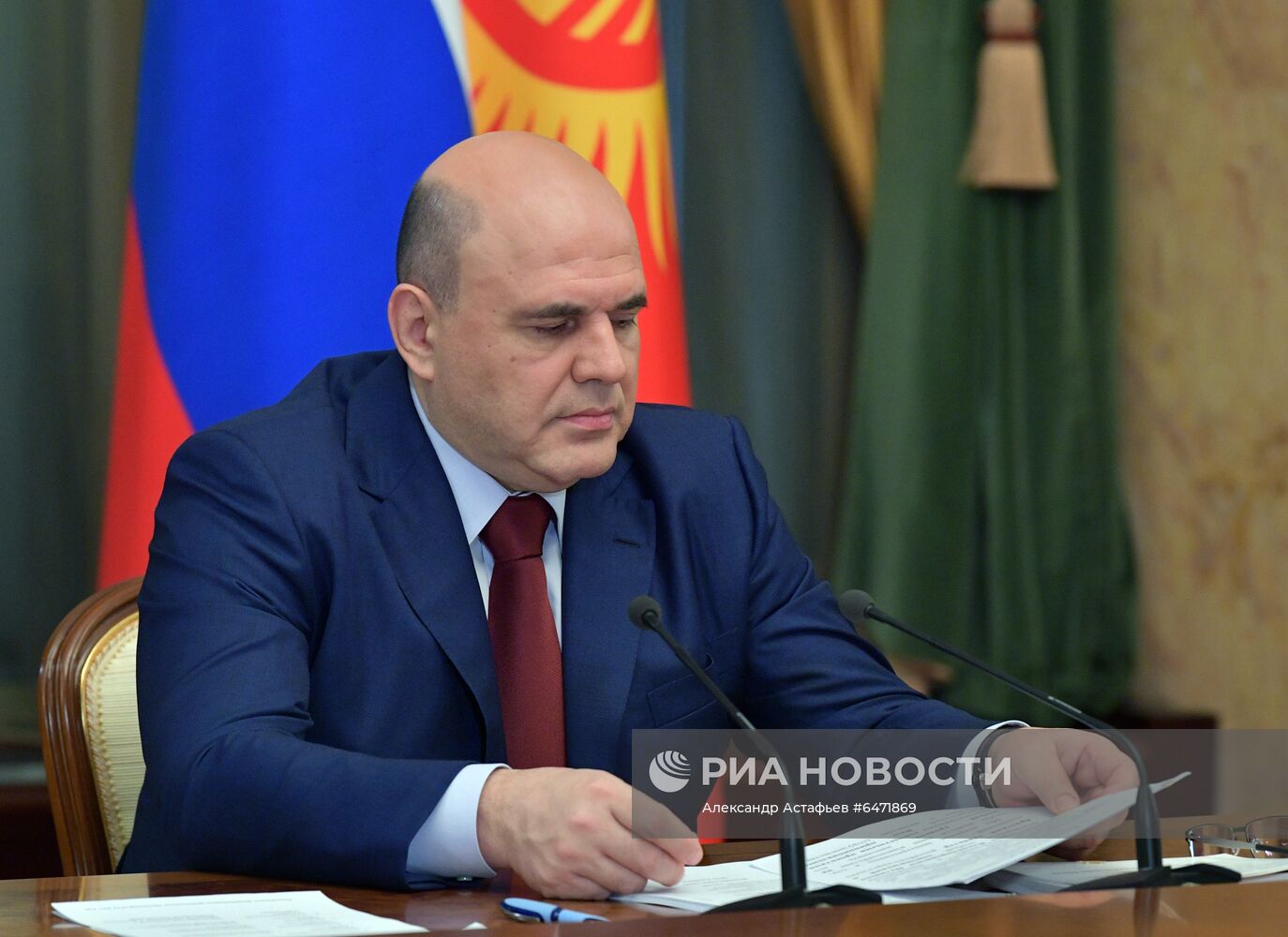 Встреча премьер-министра РФ М. Мишустина с президентом Киргизии С. Жапаровым