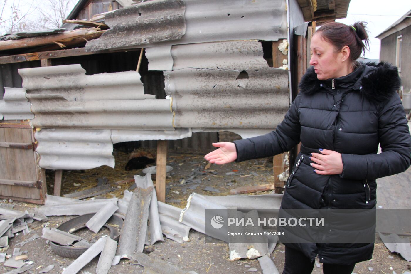 Последствия обстрела в Донецкой области