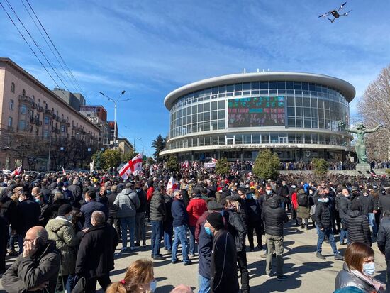 Акция протеста оппозиции в Тбилиси