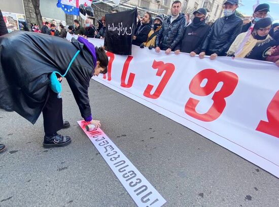 Акция протеста оппозиции в Тбилиси