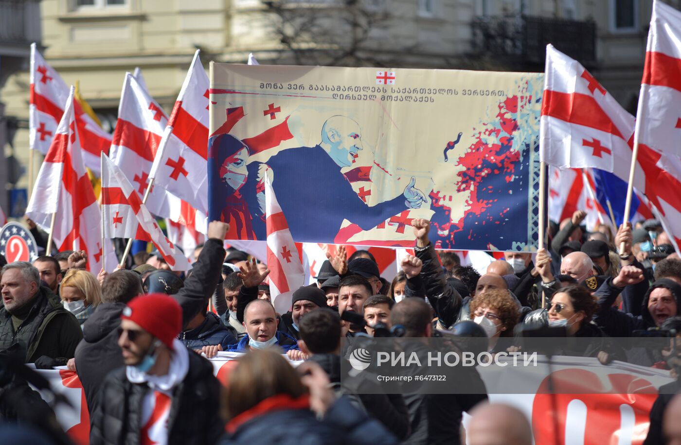 Акция протеста оппозиции в Тбилиси