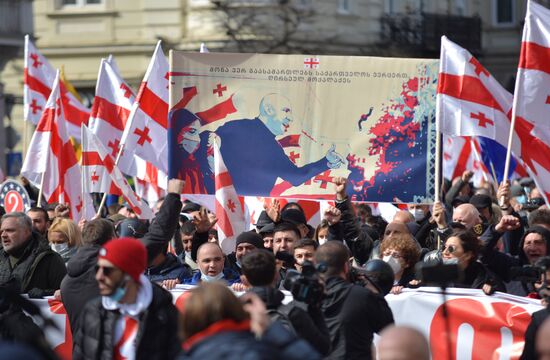 Акция протеста оппозиции в Тбилиси