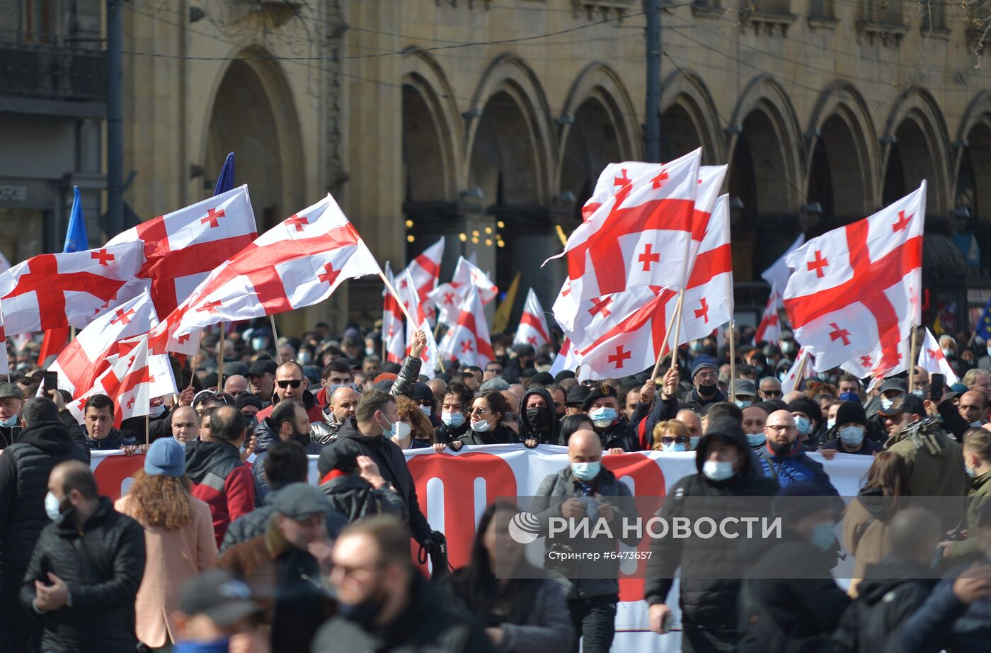 Акция протеста оппозиции в Тбилиси