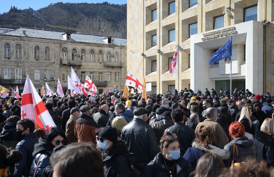 Акция протеста оппозиции в Тбилиси