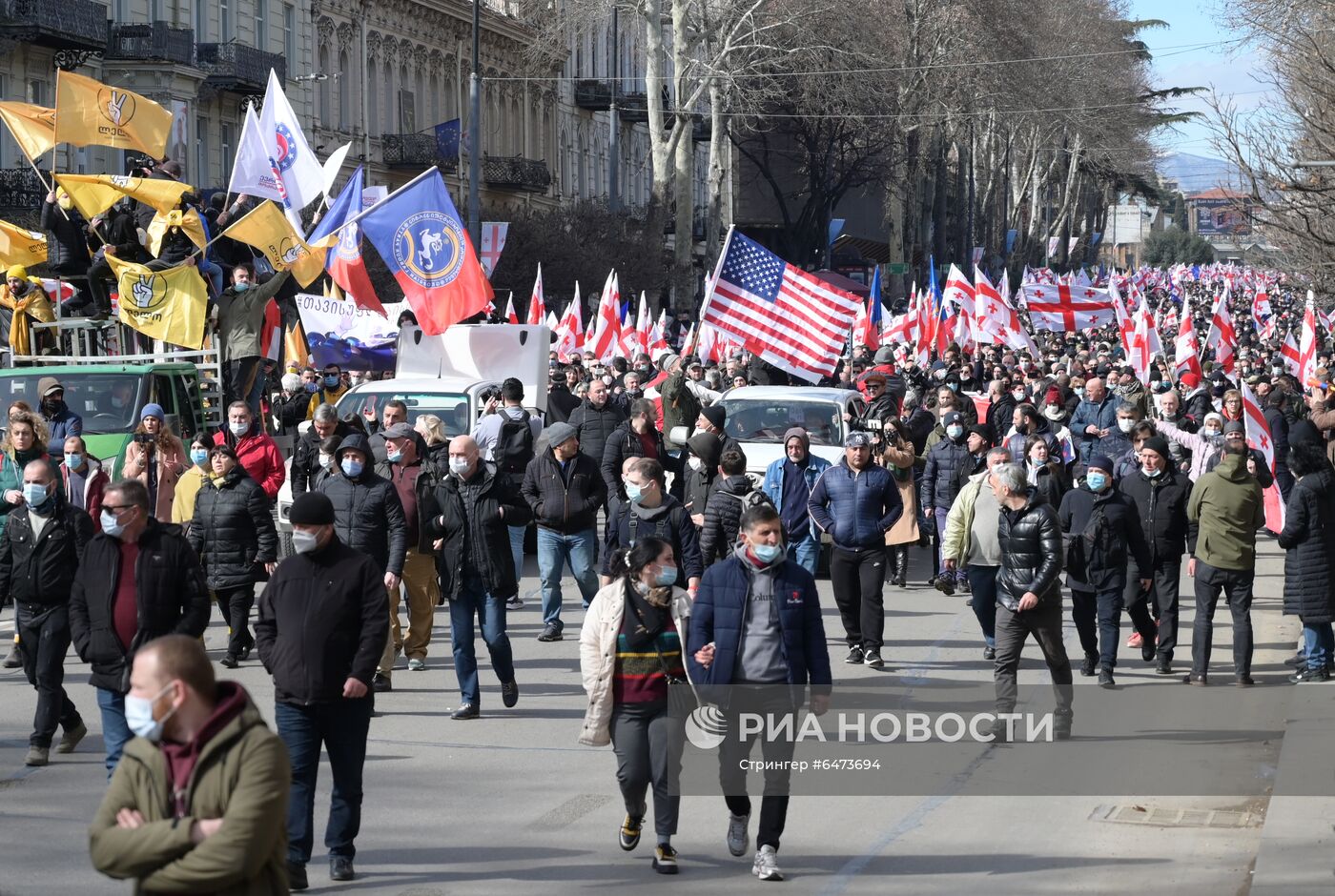 Акция протеста оппозиции в Тбилиси