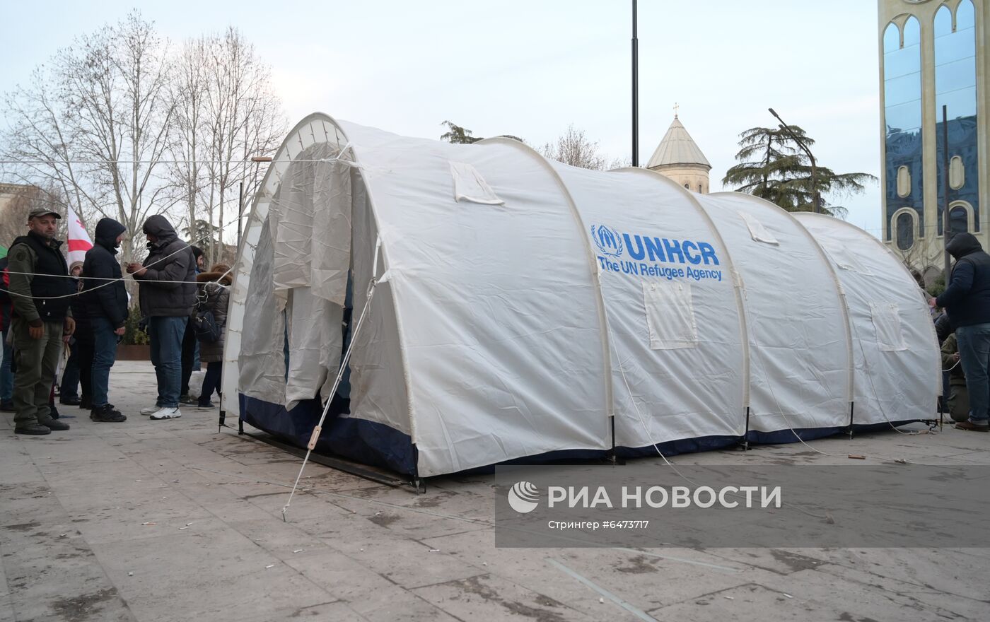 Акция протеста оппозиции в Тбилиси