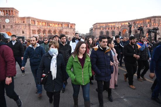 Акция протеста оппозиции в Ереване