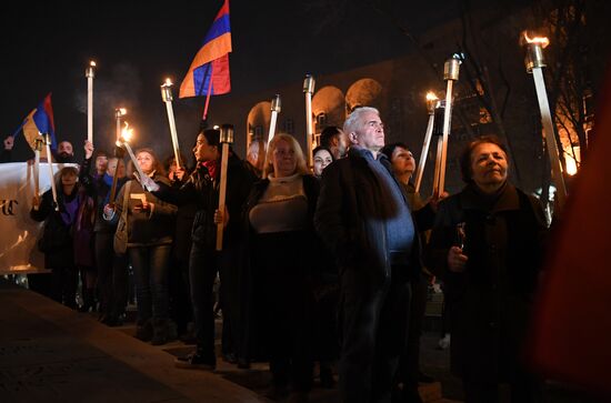 Акция протеста оппозиции в Ереване