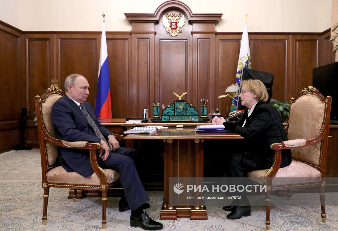 Президент РФ В. Путин встретился с главой ФМБА России В. Скворцовой