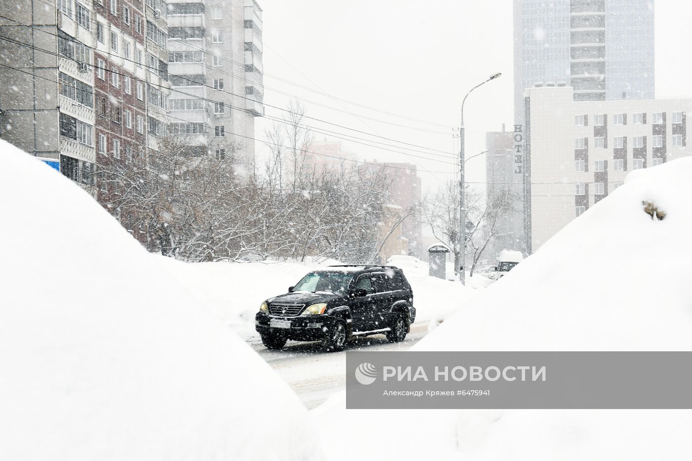 Снегопад в Новосибирске