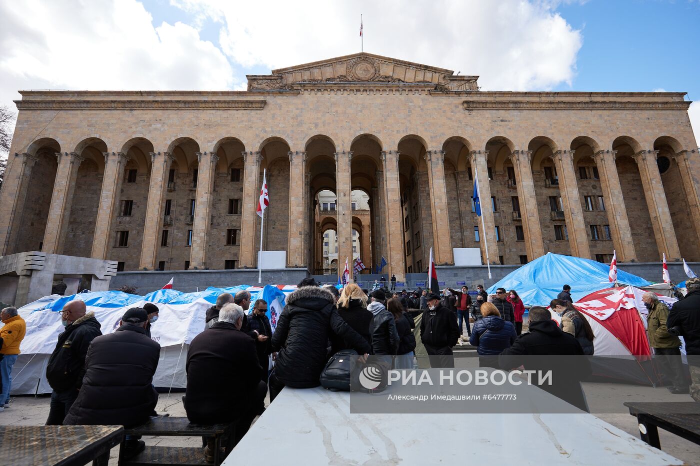 Акция протеста оппозиции в Грузии