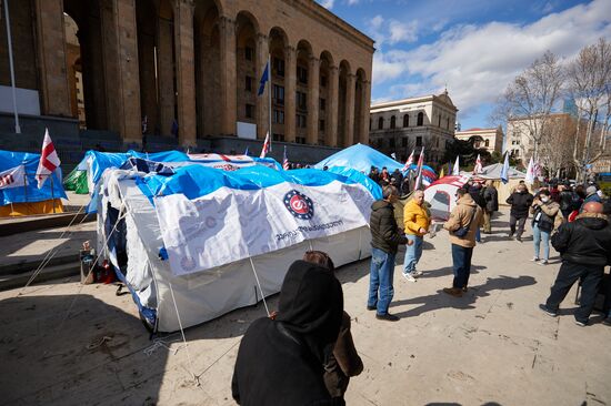 Акция протеста оппозиции в Грузии