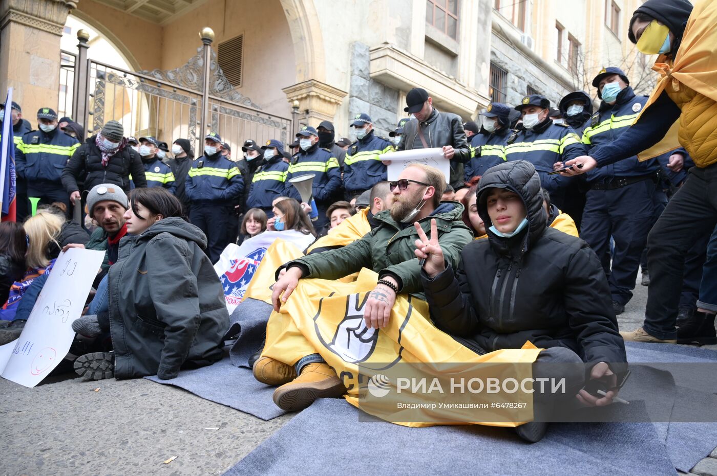 Акция протеста оппозиции в Грузии