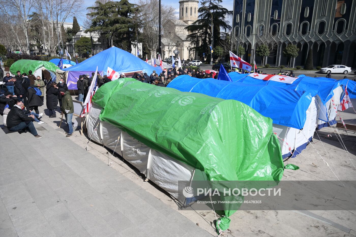 Акция протеста оппозиции в Грузии