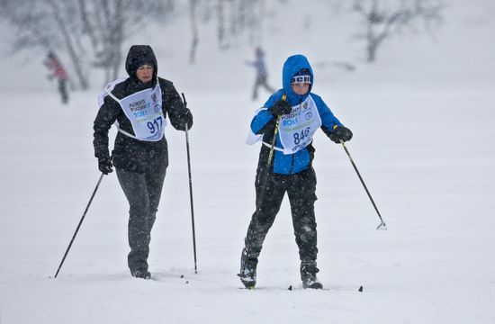 Всероссийская гонка "Лыжня России" в Мурманске
