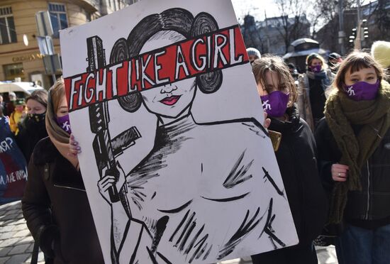 Демонстрации, посвященные Международному женскому дню, за рубежом